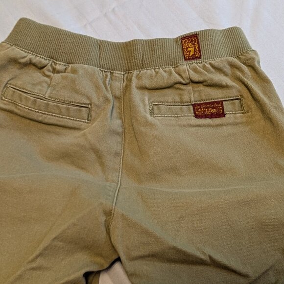 7 For All Mankind Boys Size 5 Khaki Cargo Pants Utility Pockets Drawstring Waist - Picture 4 of 5